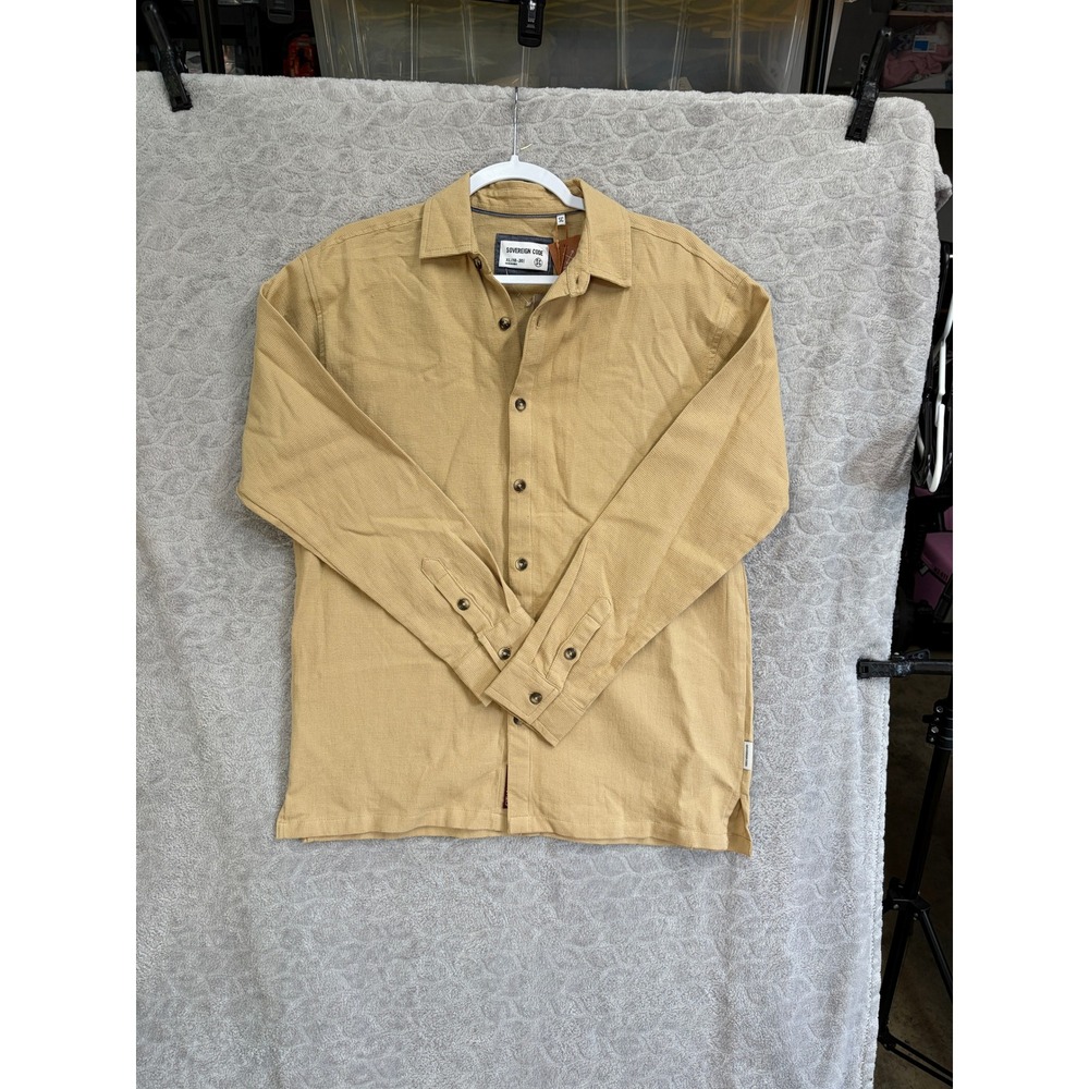 Sovereign Code Archer Boys Shirt XL 18-20 Mustard Tan Waffle Knit Cotton K4018